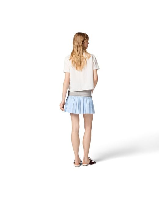 Miu Miu Blue Jersey And Poplin Skirt