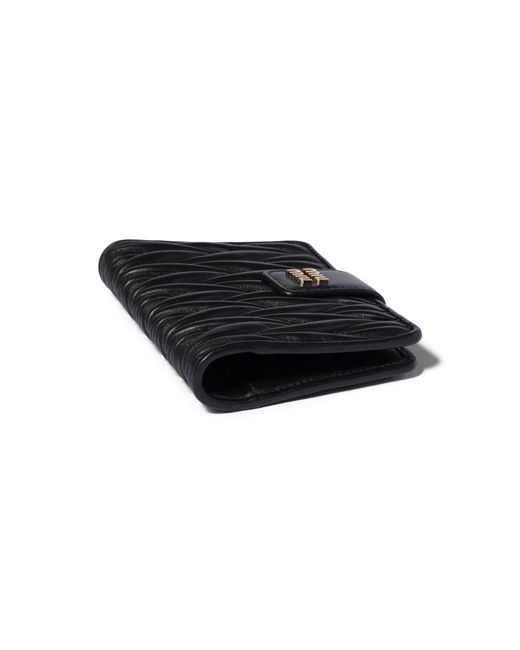 Miu Miu Black Matelassé Nappa Leather Wallet