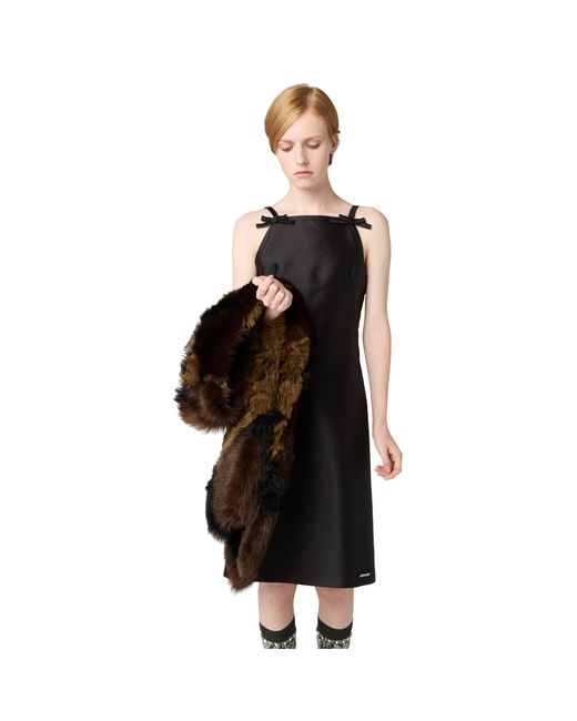 Miu Miu Black Silk And Wool Mini-Dress