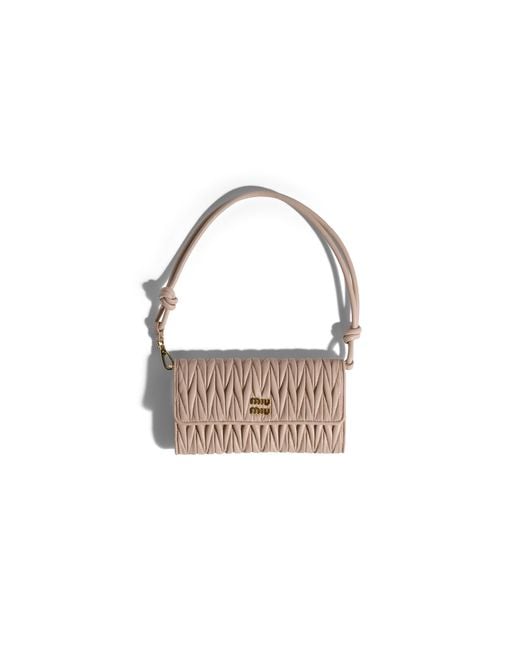 Miu Miu White Matelassé Nappa Leather Wallet