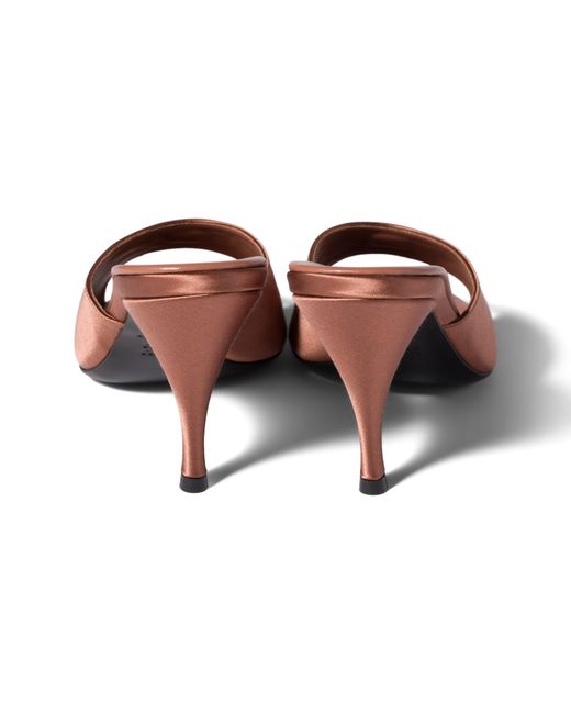 Miu Miu Brown Satin Sandals