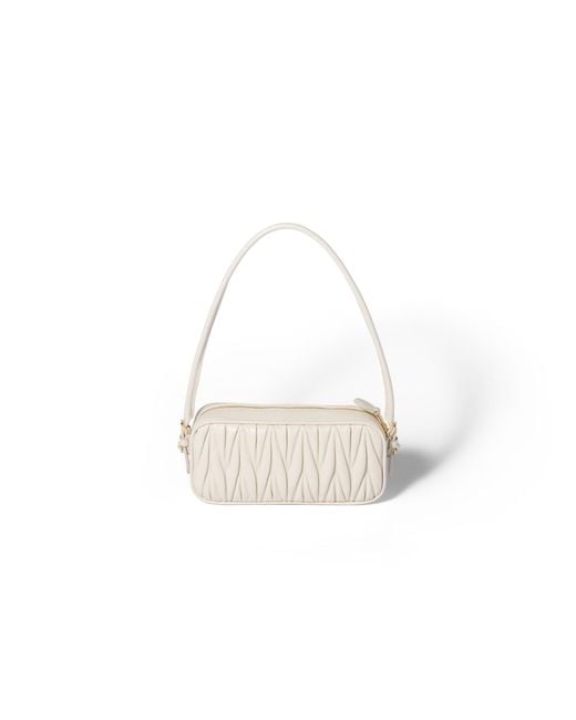 Miu Miu White Matelassé Nappa Leather Pouch