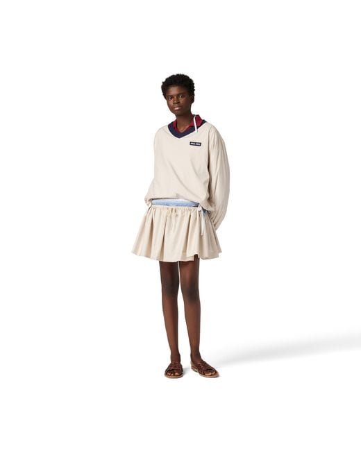 Miu Miu White Technical Pongé Miniskirt