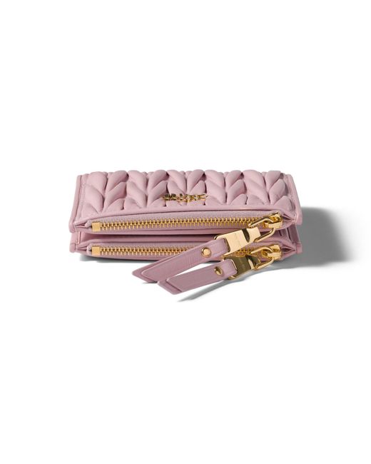 Miu Miu Pink Matelassé Nappa Leather Small Wallet