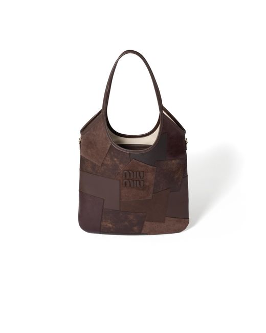 Miu Miu Brown Ivy Leather Patchwork Bag