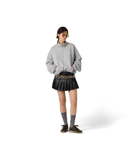 Miu Miu Black Nappa Leather Skirt