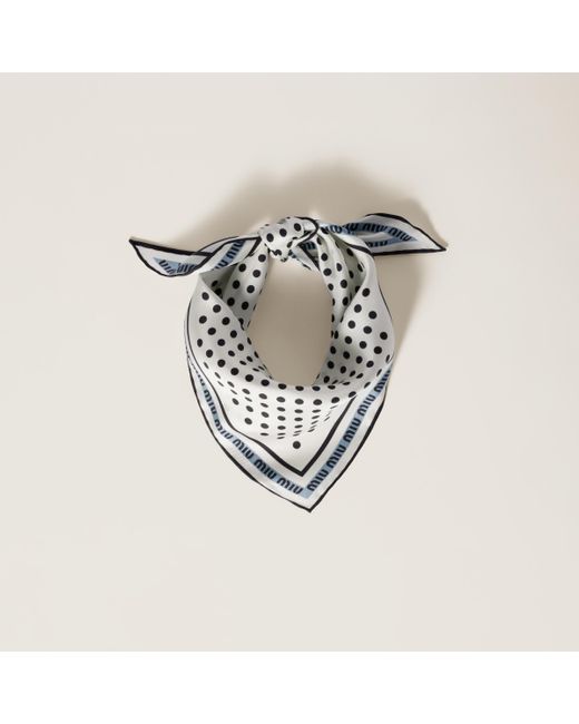 Miu Miu Metallic Printed Silk Twill Scarf