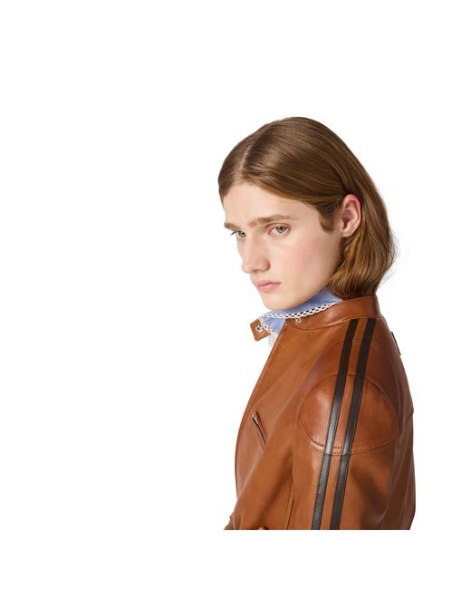 Miu Miu Brown Nappa Leather Jacket