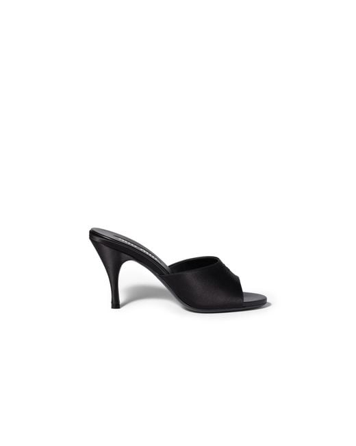 Miu Miu Black Satin Sandals