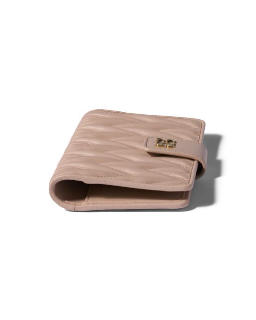 Miu Miu Pink Matelassé Nappa Leather Wallet