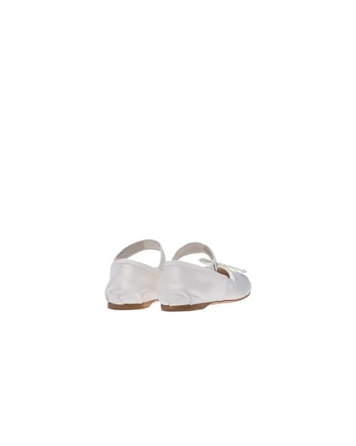 Miu Miu White Satin Ballet Flats