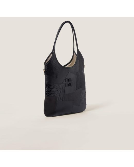 Miu Miu Black Ivy Leather Patchwork Bag