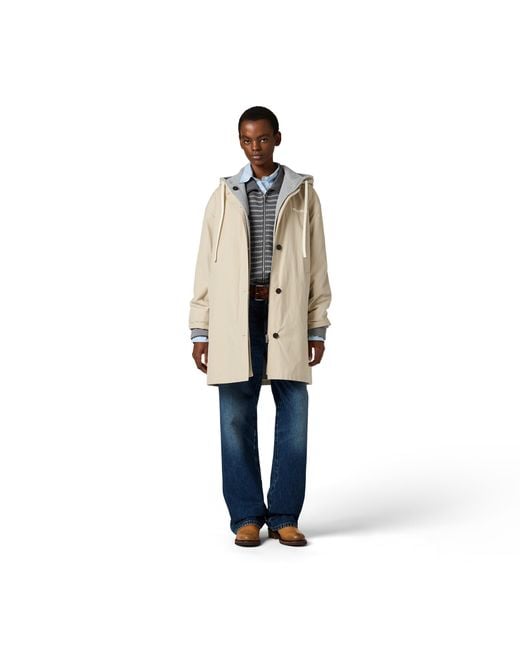 Miu Miu Natural Single-Breasted Panama Cotton And Fleece Caban Jacket