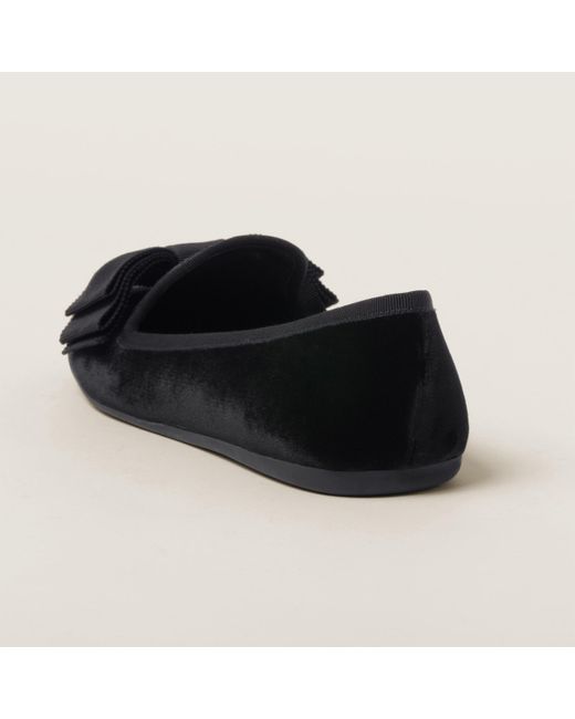 Miu Miu Black Velvet Slippers