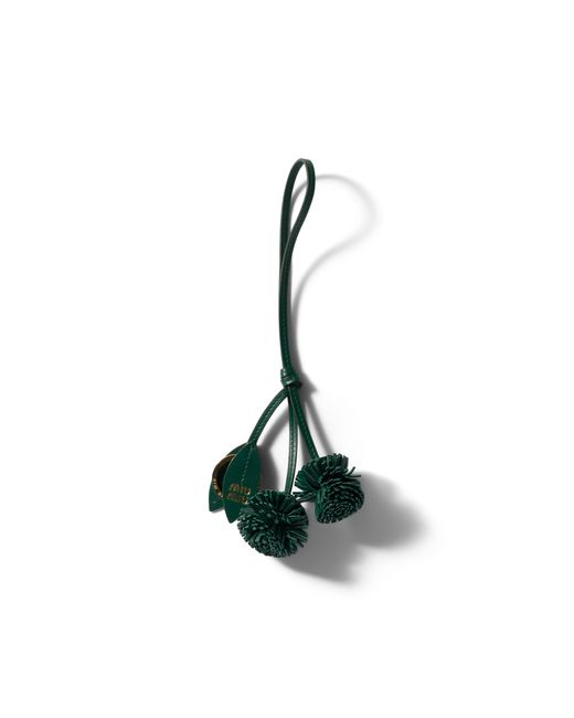 Miu Miu Green Trick Leather Keyring