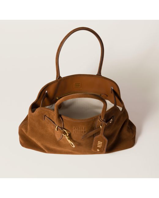 Miu Miu Brown Aventure Suede Bag