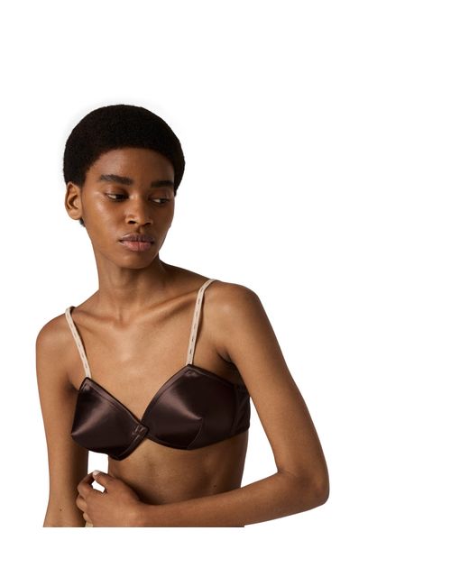 Miu Miu Black Satin Bra