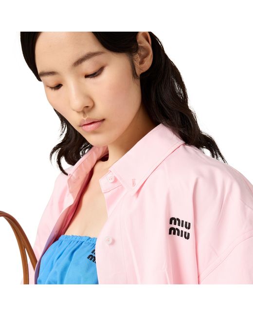 Miu Miu Pink Poplin Blouson Jacket
