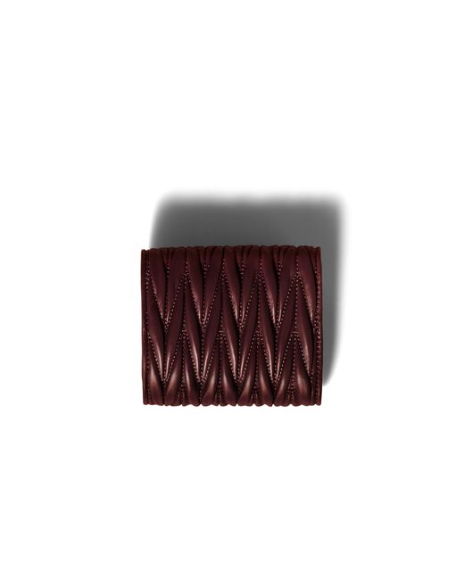 Miu Miu Brown Small Matelassé Nappa Leather Wallet