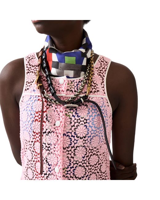 Miu Miu Black Metal And Leather Necklace