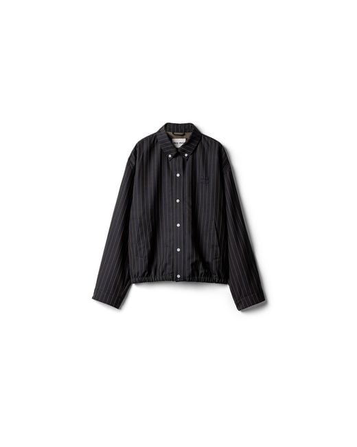 Miu Miu Black Pinstriped Blouson Jacket