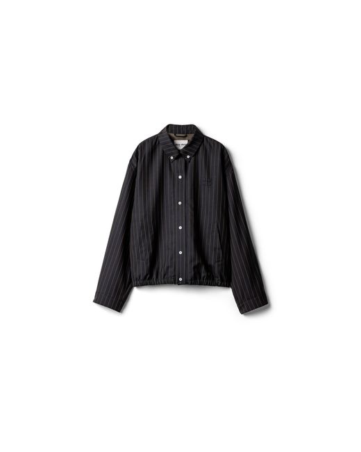 Miu Miu Black Pinstriped Blouson Jacket