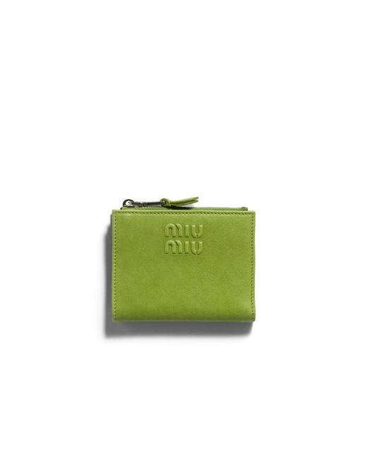 Miu Miu Green Small Leather Wallet