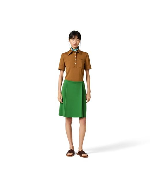 Miu Miu Brown Technical Jersey Polo Shirt