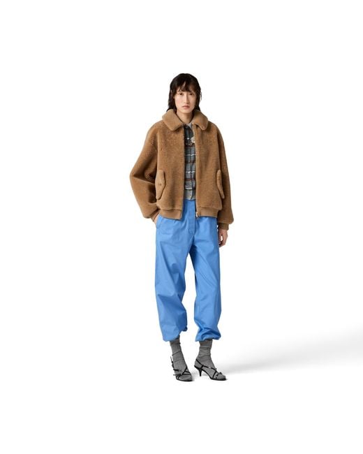 Miu Miu Brown Shearling Blouson Jacket
