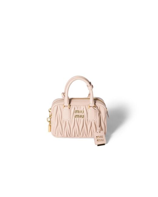 Miu Miu Pink Arcadie Matelassé Nappa Leather Bag