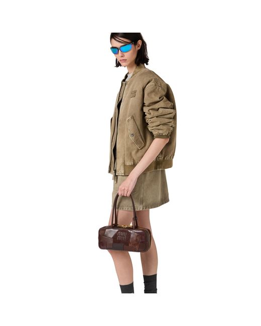 Miu Miu Brown Beau Leather Patchwork Bag