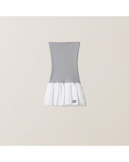 MiuMiu＊Poplin and jersey skirt ボリュームスカート＊送料込 Miu Miu Poplin and Jersey Miniskirt | Saks Fifth Avenue