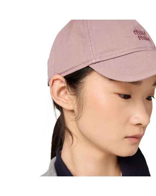 Miu Miu Pink Drill Baseball Cap