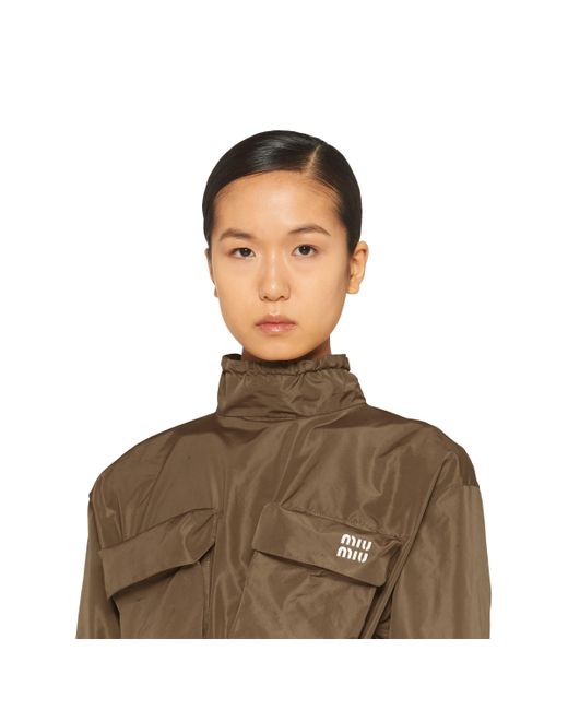 Miu Miu Brown Technical Fabric Top