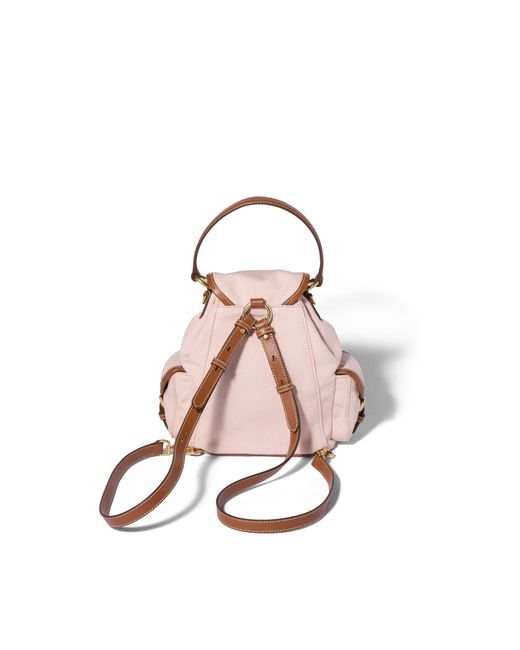 Miu Miu Pink Canvas And Leather Backpack