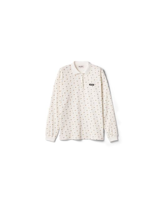 Miu Miu White Cotton Polo Shirt