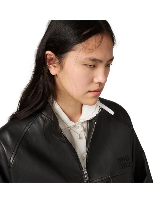Miu Miu Metallic Metal And Pearl Necklace