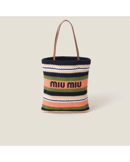 Miu Miu Black Crochet Tote Bag