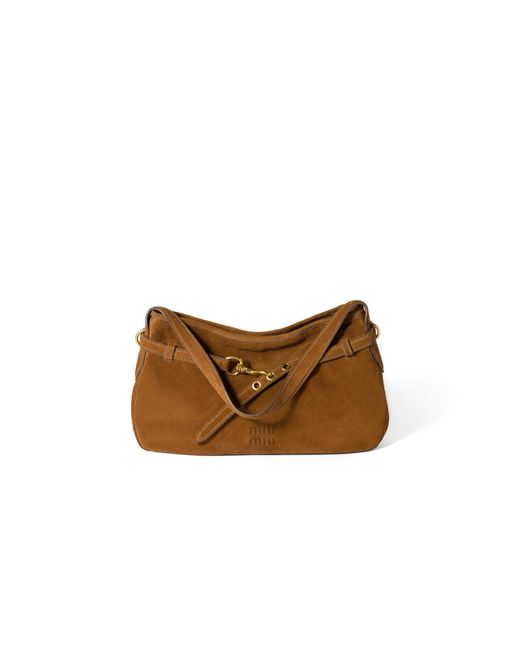 Miu Miu Brown Aventure Suede Bag