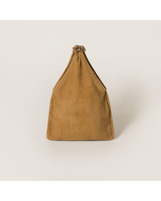 Miu Miu Green Suede Handbag With Tassels