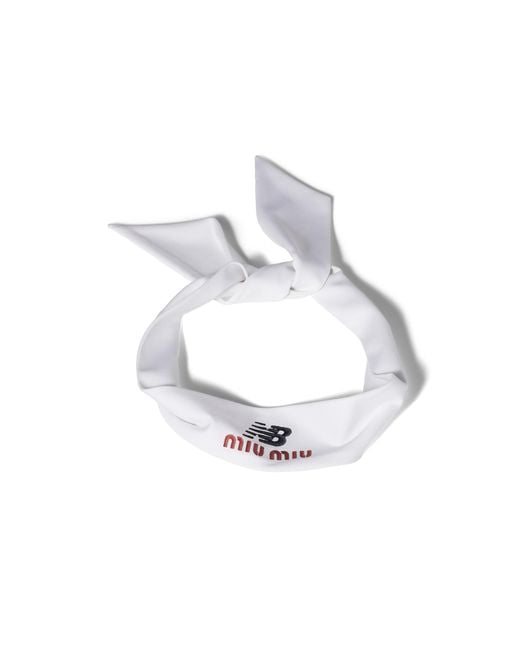 Miu Miu White Stretch Jersey Hair Band