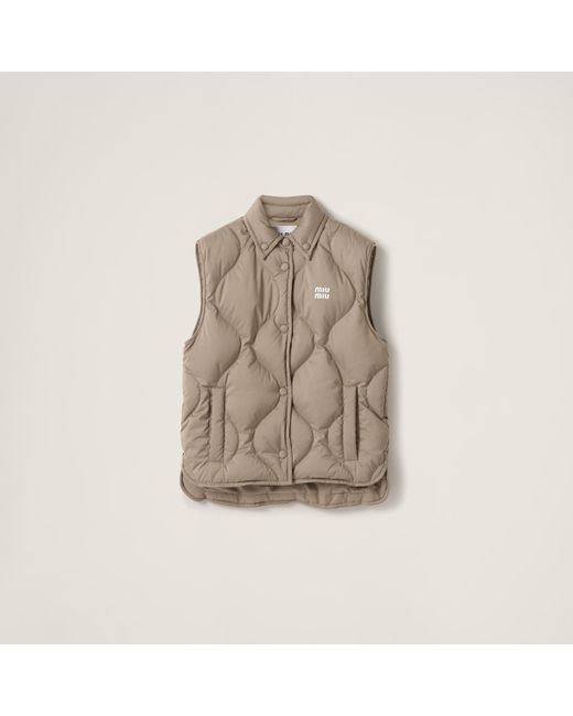 Miu Miu Natural Technical Pongee Down Vest