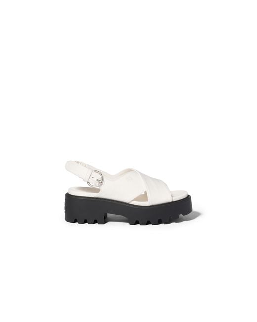 Miu Miu White Gabardine Sandals