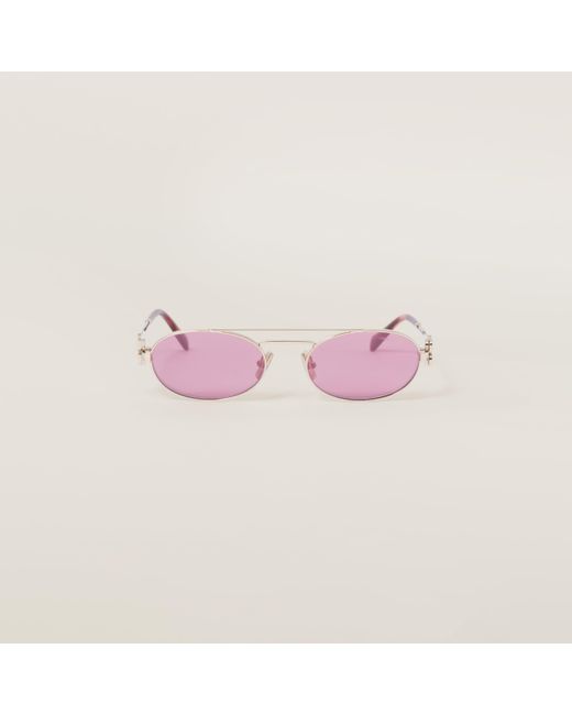 Miu Miu Pink Miu Miu Logo Sunglasses