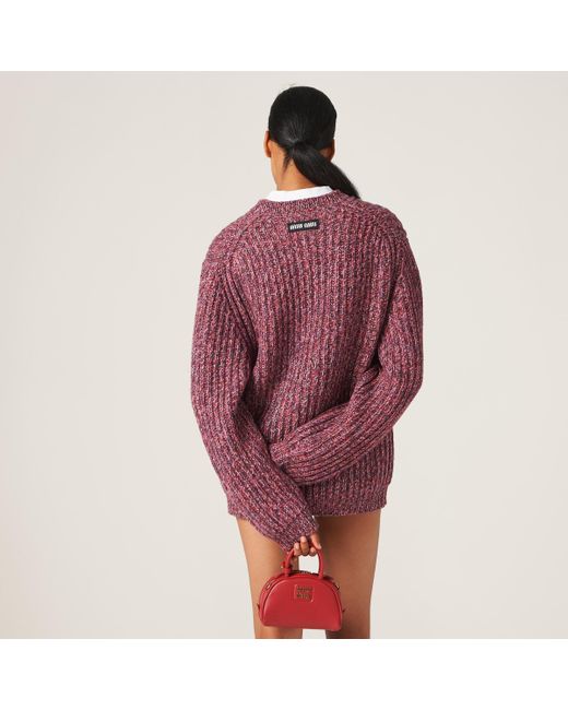 Miu Miu Purple Wool And Cashmere Sweater
