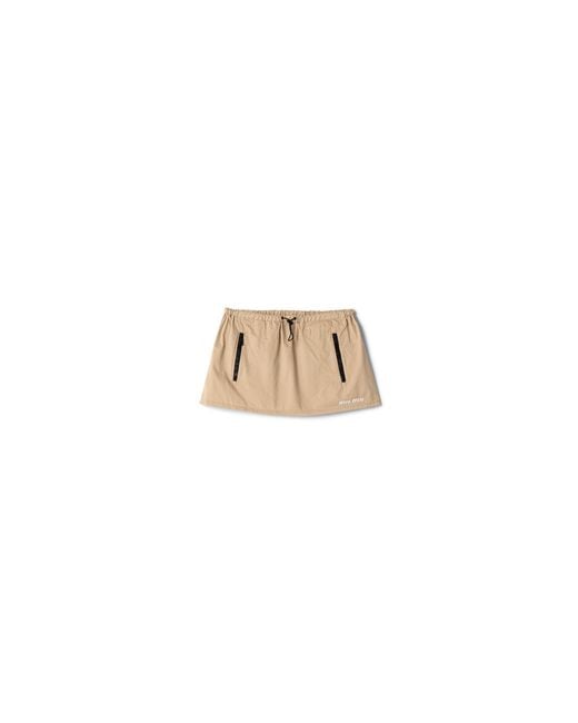 Miu Miu Natural Washed Gabardine Miniskirt