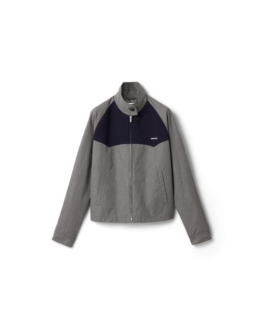 Miu Miu Gray Gingham Check Blouson Jacket
