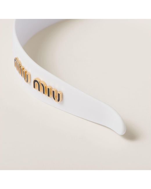Miu Miu White Plexiglas Headband