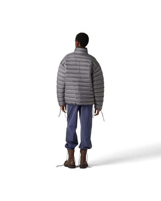 Miu Miu Gray Lightweight Pongé Down Jacket
