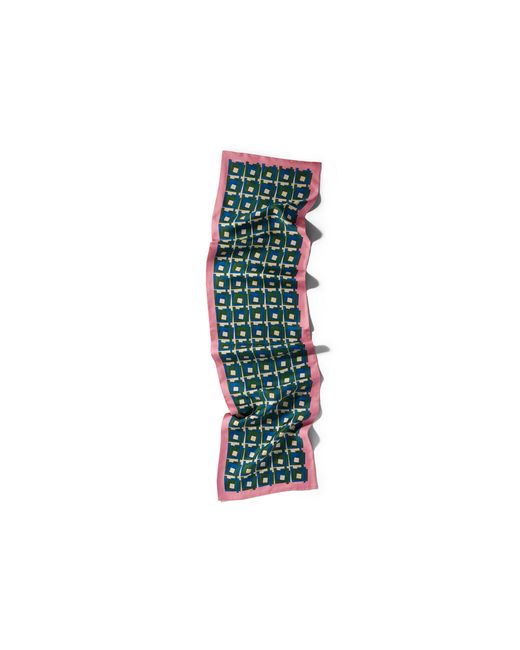 Miu Miu Blue Printed Silk Scarf